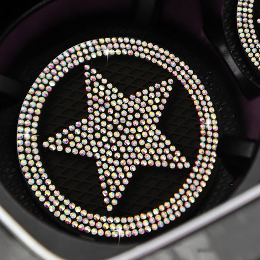 Five-pointed Star Diamond-encrusted Car Non-slip Decorative Water Coaster(AB Color) by buy2fix