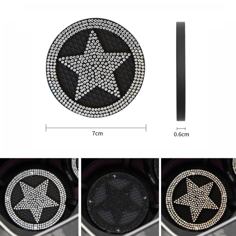 Five-pointed Star Diamond-encrusted Car Non-slip Decorative Water Coaster(Black) by buy2fix