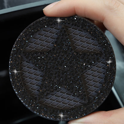 Five-pointed Star Diamond-encrusted Car Non-slip Decorative Water Coaster(Black) by buy2fix