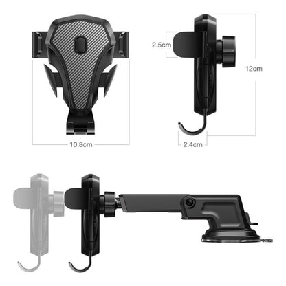 Carbon Fiber Automotive Phone Holder Car Navigation Bracket Telescopic Model, Specification: 2 In 1(Love Model) by buy2fix