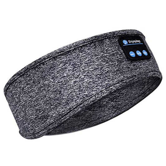Sleep Bluetooth Bandana Headband Wireless Music Sport Headband Built-in Sleep Music Eye Mask(Sisal Gray) by buy2fix