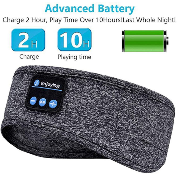 Sleep Bluetooth Bandana Headband Wireless Music Sport Headband Built-in Sleep Music Eye Mask(Black) by buy2fix