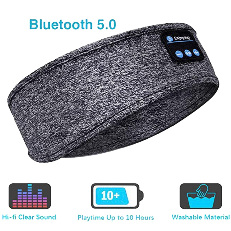 Sleep Bluetooth Bandana Headband Wireless Music Sport Headband Built-in Sleep Music Eye Mask(Black) by buy2fix