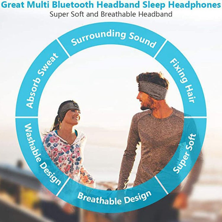 Sleep Bluetooth Bandana Headband Wireless Music Sport Headband Built-in Sleep Music Eye Mask(Black) by buy2fix