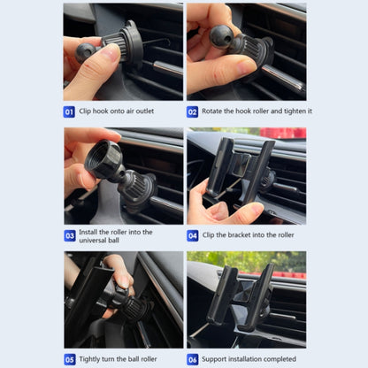 Car Air Outlet Rotatable Snap-on Base Mobile Phone Navigation Bracket(Silver) by buy2fix