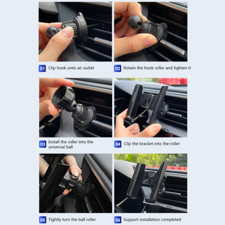 Car Air Outlet Rotatable Snap-on Base Mobile Phone Navigation Bracket(Black) by buy2fix