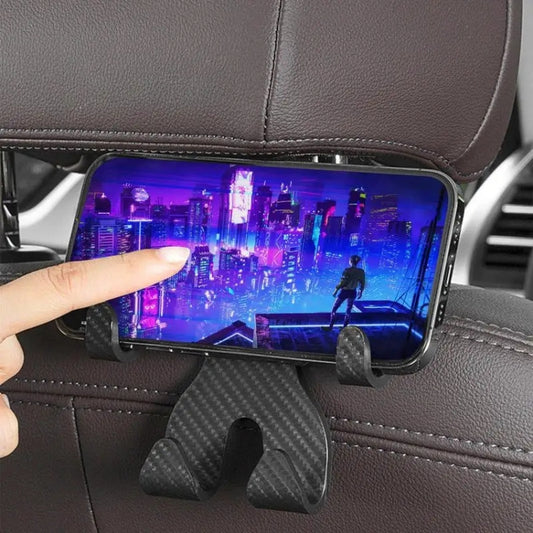 Car Storage Hook Rear Seat Invisible Multi-function Mobile Phone Holder(Black) by buy2fix