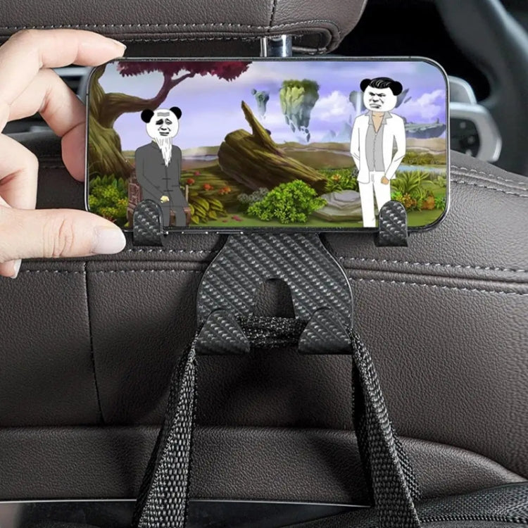 Car Storage Hook Rear Seat Invisible Multi-function Mobile Phone Holder(Black) by buy2fix