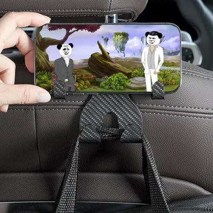 Car Storage Hook Rear Seat Invisible Multi-function Mobile Phone Holder(Black) by buy2fix