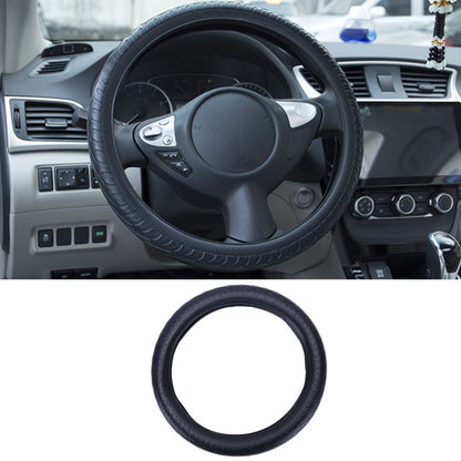 For 36cm-40cm Diameter Steering Wheel Car Silicone Protective Cover Wear Resistant Non-Slip Tire Pattern Driving Grip Sleeve(Black) by buy2fix