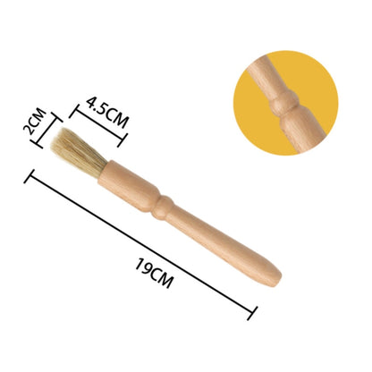 Car Interior Round Wooden Handle Air Vent Cleaning Brush(Wood Color) - Car washing supplies by buy2fix | Online Shopping UK | buy2fix