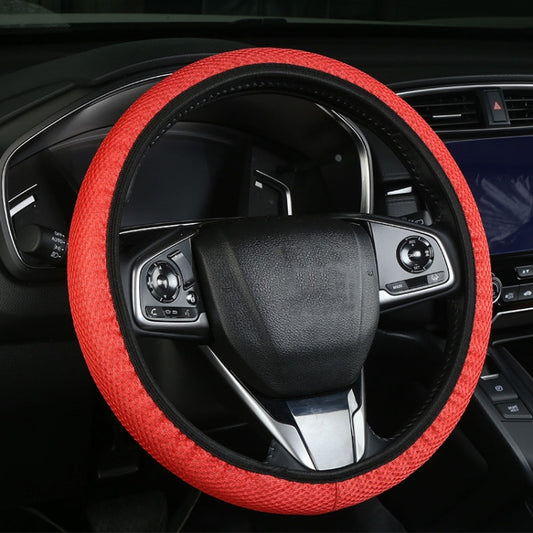 Car Mesh Steering Wheel Cover Breathable Elasticized Handle Sleeve, Size: 38cm(Red) by buy2fix