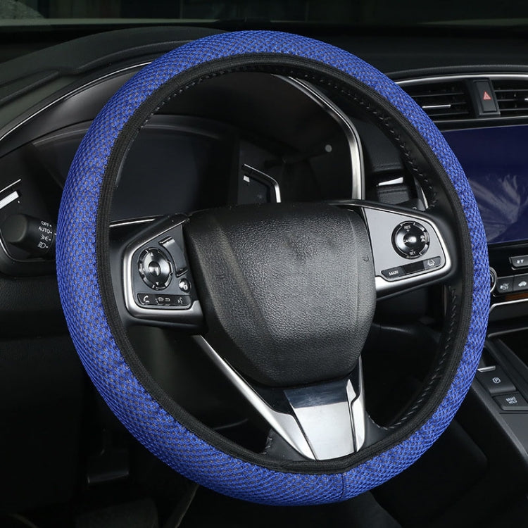 Car Mesh Steering Wheel Cover Breathable Elasticized Handle Sleeve, Size: 38cm(Blue) by buy2fix