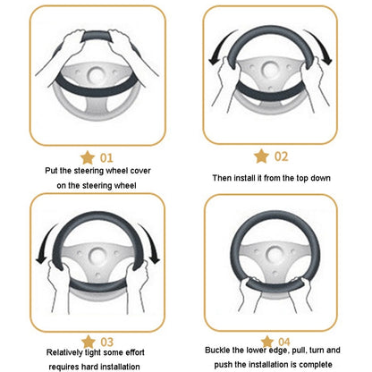 Car Mesh Steering Wheel Cover Breathable Elasticized Handle Sleeve, Size: 38cm(Blue) by buy2fix