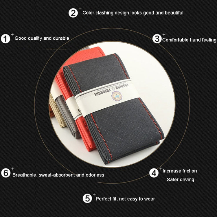 Hand-Sewn Microfiber Non-Slip Steering Wheel Cover Universal Turning Grip Sleeve, Size: 38cm(Orange) by buy2fix