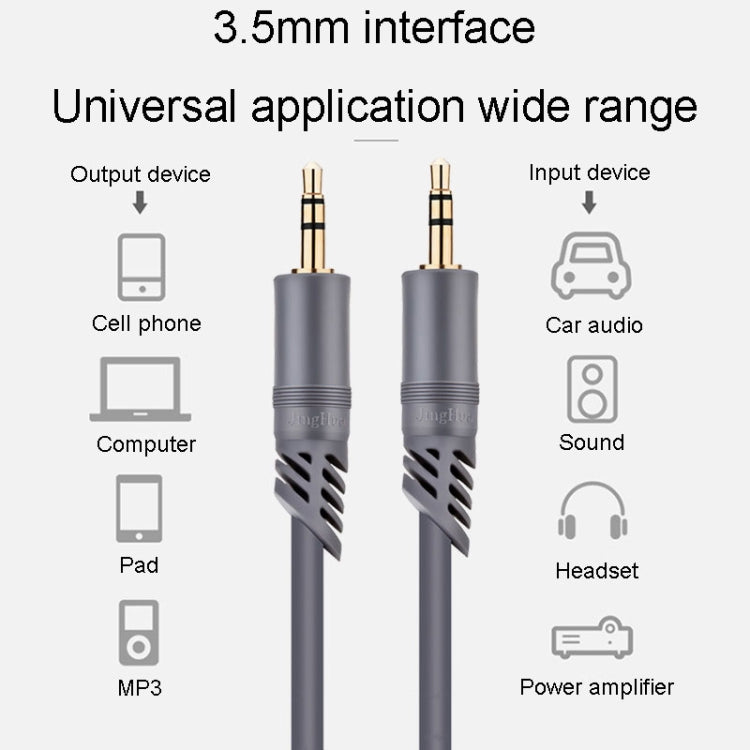 JINGHUA A240 3.5mm Male To Male Audio Cable Cell Phone Car Stereo Microphone Connection Wire, Size: 3m(Gray) - Microphone Audio Cable & Connector by JINGHUA | Online Shopping UK | buy2fix