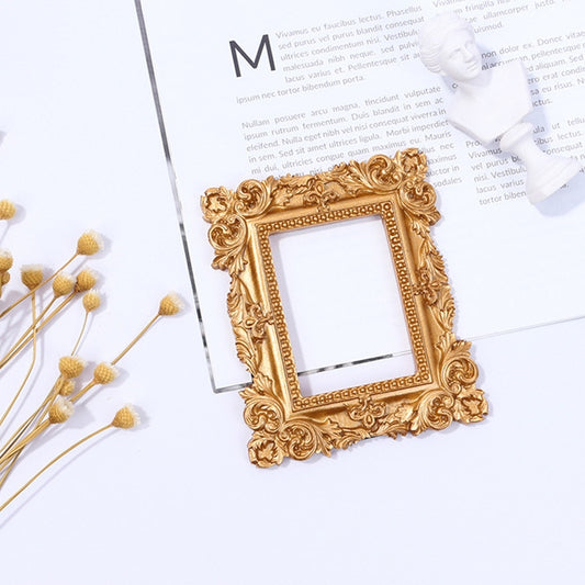 Vintage Gold Resin Mini Photo Frame Earrings Jewelry Decoration Photo Props(Square) - Other Props by buy2fix | Online Shopping UK | buy2fix