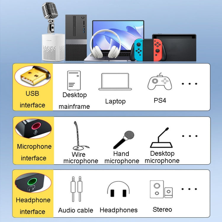 JINGHUA Z169A USB To AV Sound Card With Cable Converter Computer Host To 3.5 Audio Port Adapter - Live Sound Effects Processors by JINGHUA | Online Shopping UK | buy2fix