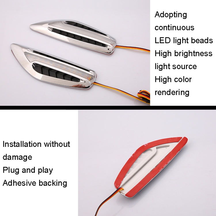2pcs Car Fender Blade Dynamic Side Marker Lights 12V LED High Bright Daytime Running Lights(Red) - Running Lights by buy2fix | Online Shopping UK | buy2fix