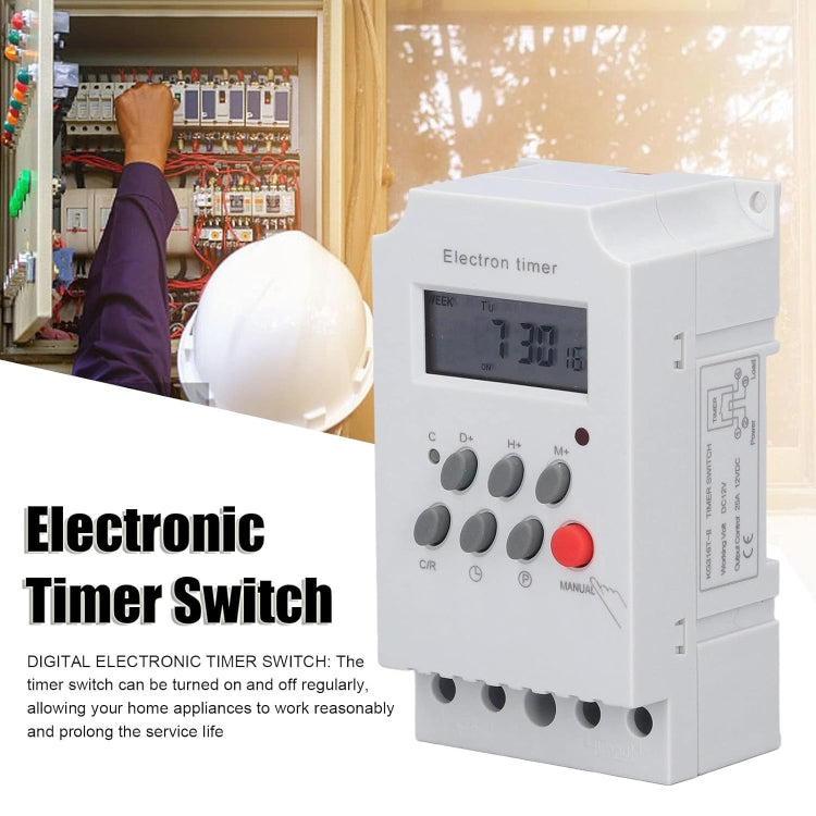 220V 25A Microcomputer Time Control Switch Time Control Timer - Smart Switch by buy2fix | Online Shopping UK | buy2fix