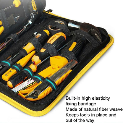 24.5 x 12 x 5cm Soldering Iron Oxford Cloth Tool Bag Electronic Accessories Tool Bag(Middle Yellow) - Storage Bags & Boxes by buy2fix | Online Shopping UK | buy2fix