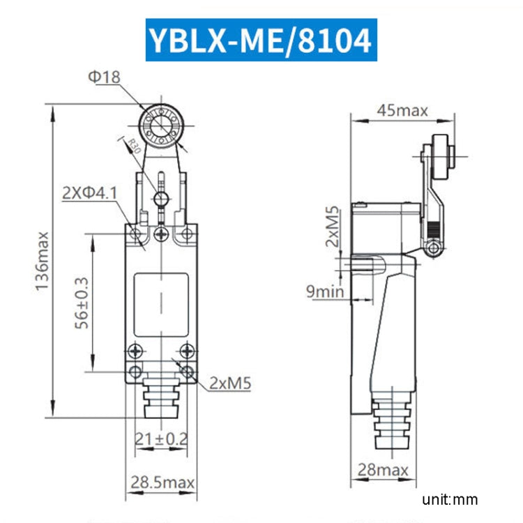 CHNT YBLX-ME8104 Limiter Travel Switches Micro Self-Resetting Stroke Switch - Switch by CHNT | Online Shopping UK | buy2fix