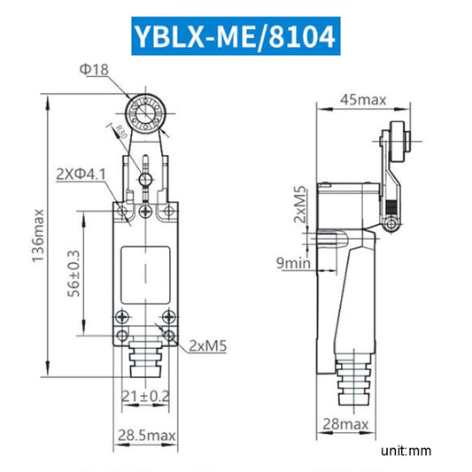 CHNT YBLX-ME8104 Limiter Travel Switches Micro Self-Resetting Stroke Switch - Switch by CHNT | Online Shopping UK | buy2fix