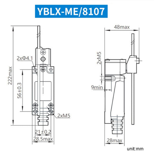 CHNT YBLX-ME8107 Limiter Travel Switches Micro Self-Resetting Stroke Switch - Switch by CHNT | Online Shopping UK | buy2fix