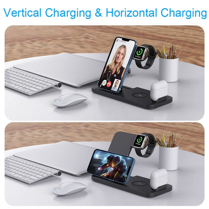 4-in-1 Foldable Desktop Mobile Phone Watch Earphones Wireless Charger(White) by buy2fix
