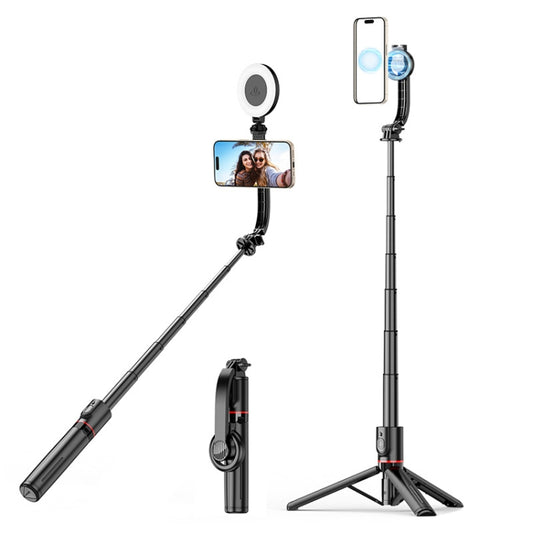 L20 Magnetic Bluetooth Selfie Stick Phone Holder Desktop Tripod With D07 Fill Light - Selfie Sticks by buy2fix | Online Shopping UK | buy2fix