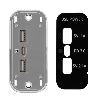 12/24V USB+Type-C Car, RV, Boat Mobile Phone Charger Modification(Silver 2.1A+1A+PD3.0) - DIY Modified Charger by buy2fix | Online Shopping UK | buy2fix