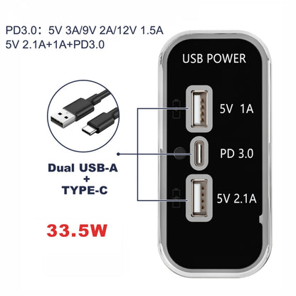 12/24V USB+Type-C Car, RV, Boat Mobile Phone Charger Modification(Silver 2.1A+1A+PD3.0) - DIY Modified Charger by buy2fix | Online Shopping UK | buy2fix