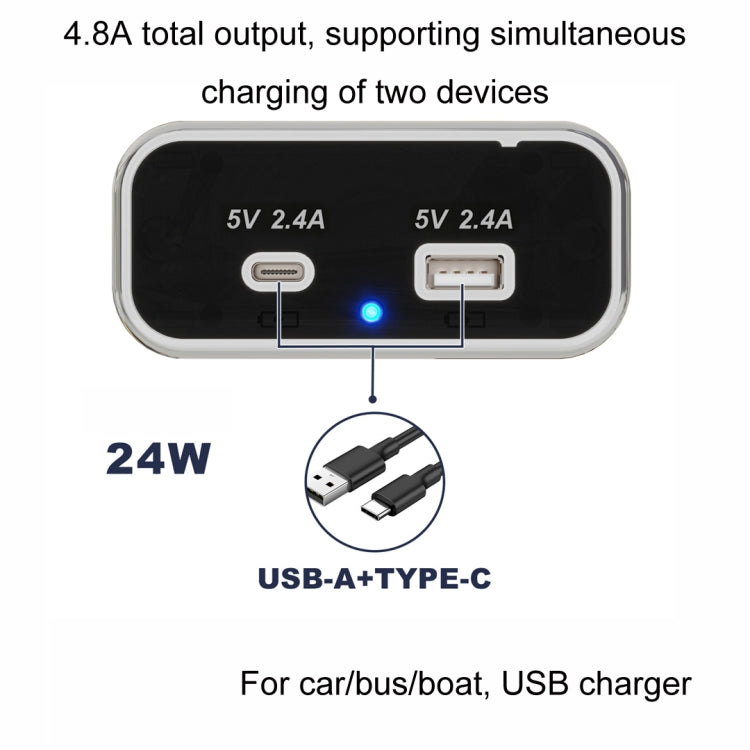 USB Dual-port Multi-function Fast Charging Car Modification Charger(UCC-316A AC4.8A) - DIY Modified Charger by buy2fix | Online Shopping UK | buy2fix