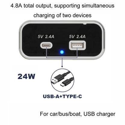 USB Dual-port Multi-function Fast Charging Car Modification Charger(UCC-316A AC4.8A) - DIY Modified Charger by buy2fix | Online Shopping UK | buy2fix