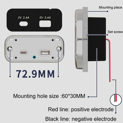 USB Dual-port Multi-function Fast Charging Car Modification Charger(UCC-316A AC4.8A) - DIY Modified Charger by buy2fix | Online Shopping UK | buy2fix