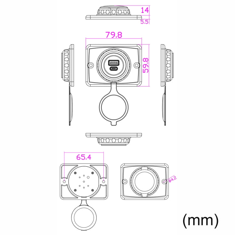 Car Ship Modified Waterproof USB Socket Charger, Model: UCC-350 QC+PD Fast Charge 30W - DIY Modified Charger by buy2fix | Online Shopping UK | buy2fix