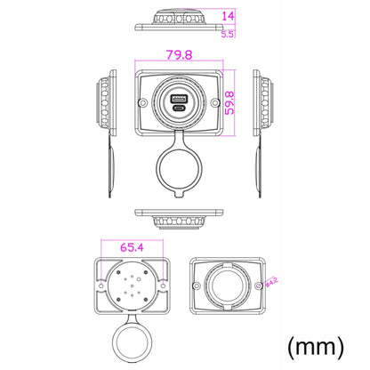 Car Ship Modified Waterproof USB Socket Charger, Model: UCC-350 QC+PD Fast Charge 30W - DIY Modified Charger by buy2fix | Online Shopping UK | buy2fix