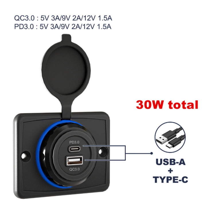 Car Ship Modified Waterproof USB Socket Charger, Model: UCC-350 QC+PD Fast Charge 30W - DIY Modified Charger by buy2fix | Online Shopping UK | buy2fix