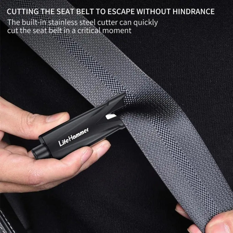 Multifunctional Vehicle Safety Hammer Emergency Window Breaker(Black) by buy2fix