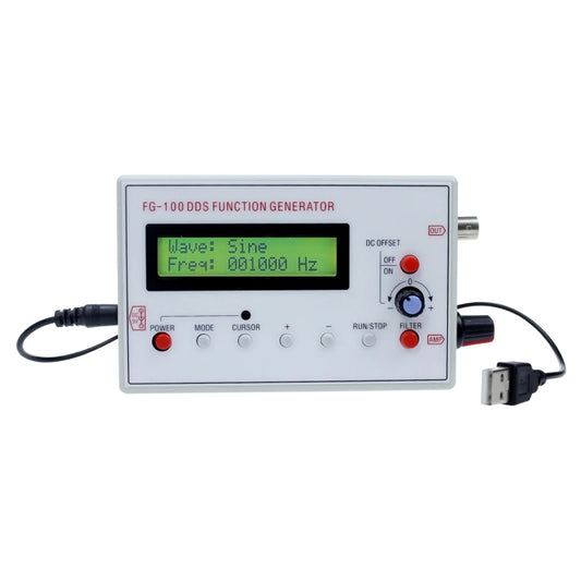 FG-100  1Hz-500kHz DDS Function Signal Generator Frequency Counter(White) - Other Tester Tool by buy2fix | Online Shopping UK | buy2fix
