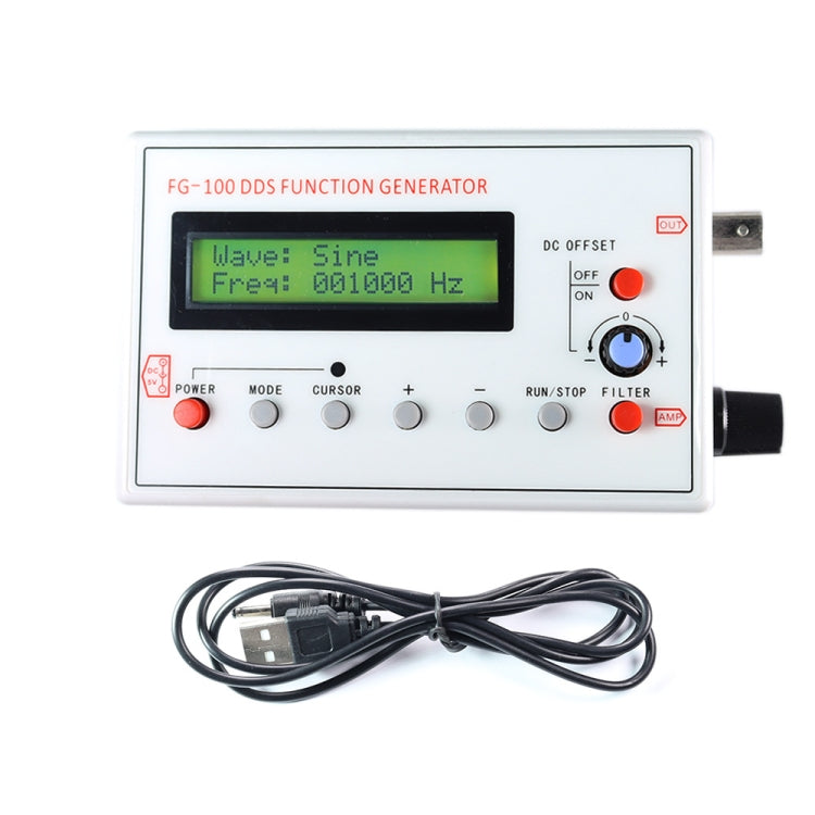 FG-100  1Hz-500kHz DDS Function Signal Generator Frequency Counter(White) - Other Tester Tool by buy2fix | Online Shopping UK | buy2fix