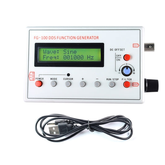 FG-100  1Hz-500kHz DDS Function Signal Generator Frequency Counter(White) - Other Tester Tool by buy2fix | Online Shopping UK | buy2fix