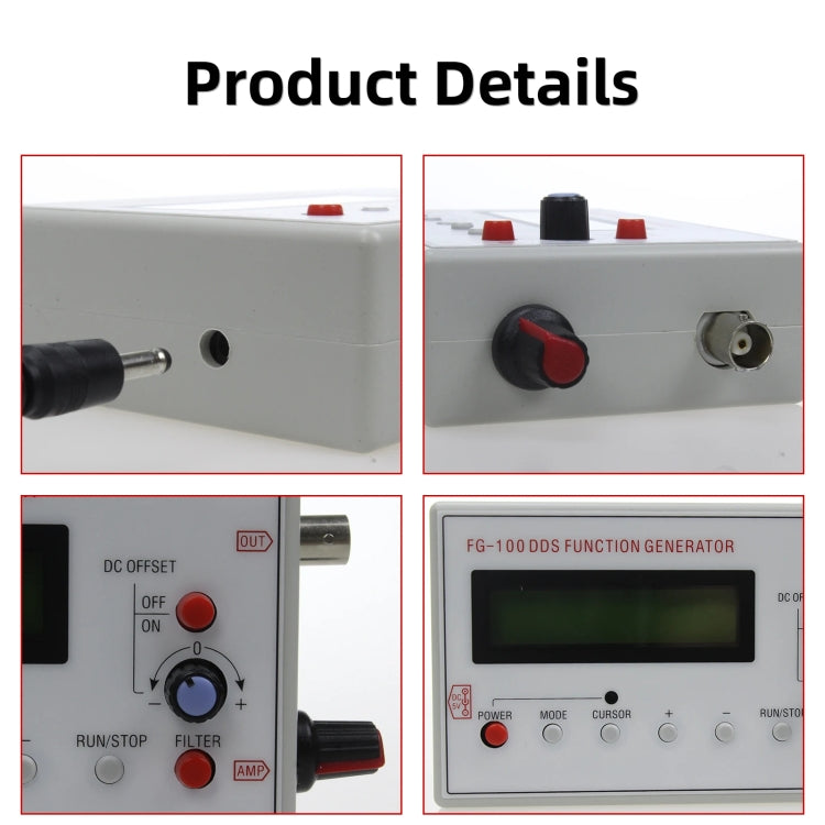 FG-100  1Hz-500kHz DDS Function Signal Generator Frequency Counter(White) - Other Tester Tool by buy2fix | Online Shopping UK | buy2fix