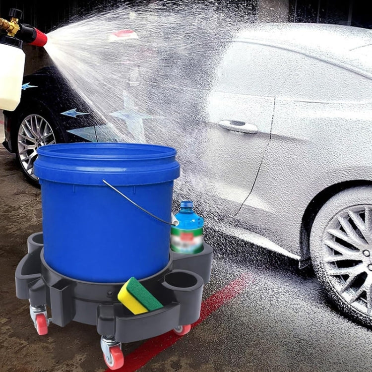 Multifunctional Cleaning Bucket Pulley Base Car Wash Mobile Stool(Black) - Car washing supplies by buy2fix | Online Shopping UK | buy2fix