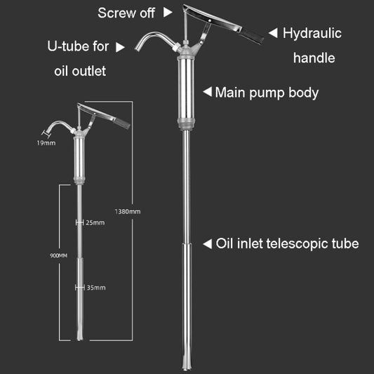Hand Pressure Drum Suction Oil Pump Hand Pressure Lever Oil Suction Pumping - Hand Tool Sets by buy2fix | Online Shopping UK | buy2fix