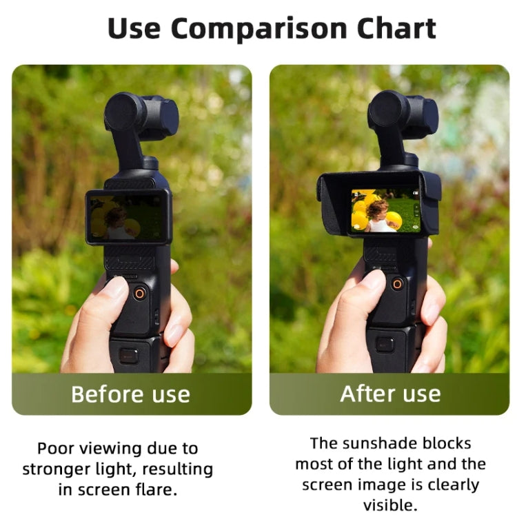 For DJI Osmo Pocket 3 BRDRC Sunshade Hood Light Weight Screen Shade(Black) - Other Accessories by BRDRC | Online Shopping UK | buy2fix
