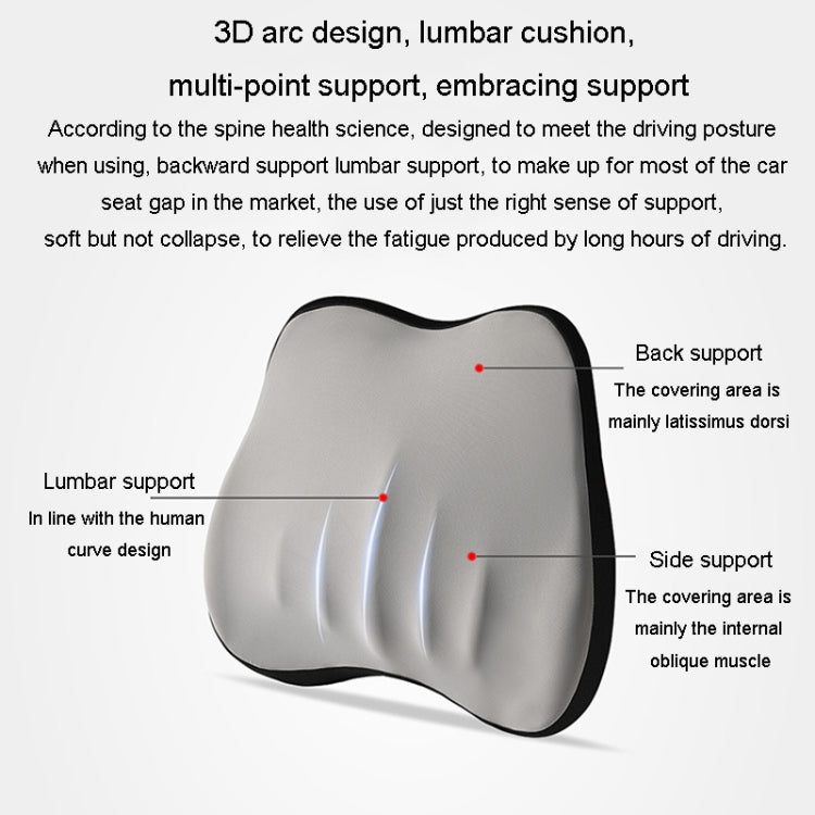 Car Memory Foam Neck Pillow Car Neck Rest Silk Pillow Car Seat Cervical Cushion, Style: Lumbar Pad Coffee by buy2fix