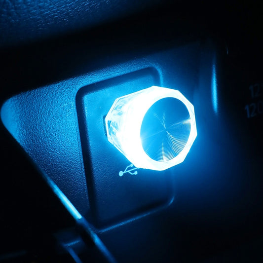 Car Diamond Model USB Ambient Light Charge-Free Plug And Play LED Decorative Lights(Ice Blue) - Atmosphere lights by buy2fix | Online Shopping UK | buy2fix
