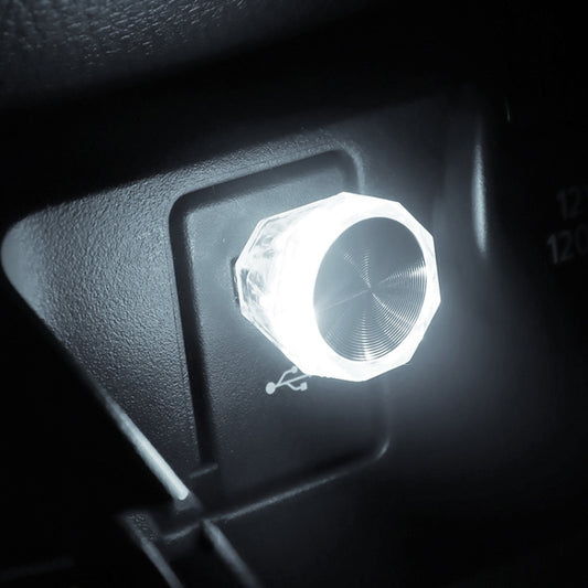 Car Diamond Model USB Ambient Light Charge-Free Plug And Play LED Decorative Lights(White Light) - Atmosphere lights by buy2fix | Online Shopping UK | buy2fix
