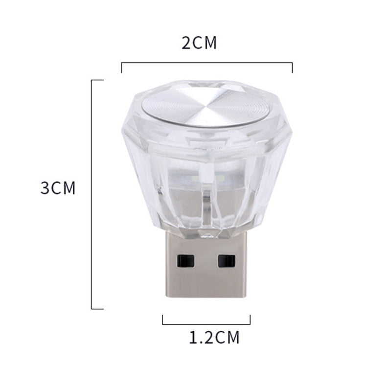 Car Diamond Model USB Ambient Light Charge-Free Plug And Play LED Decorative Lights(White Light) - Atmosphere lights by buy2fix | Online Shopping UK | buy2fix